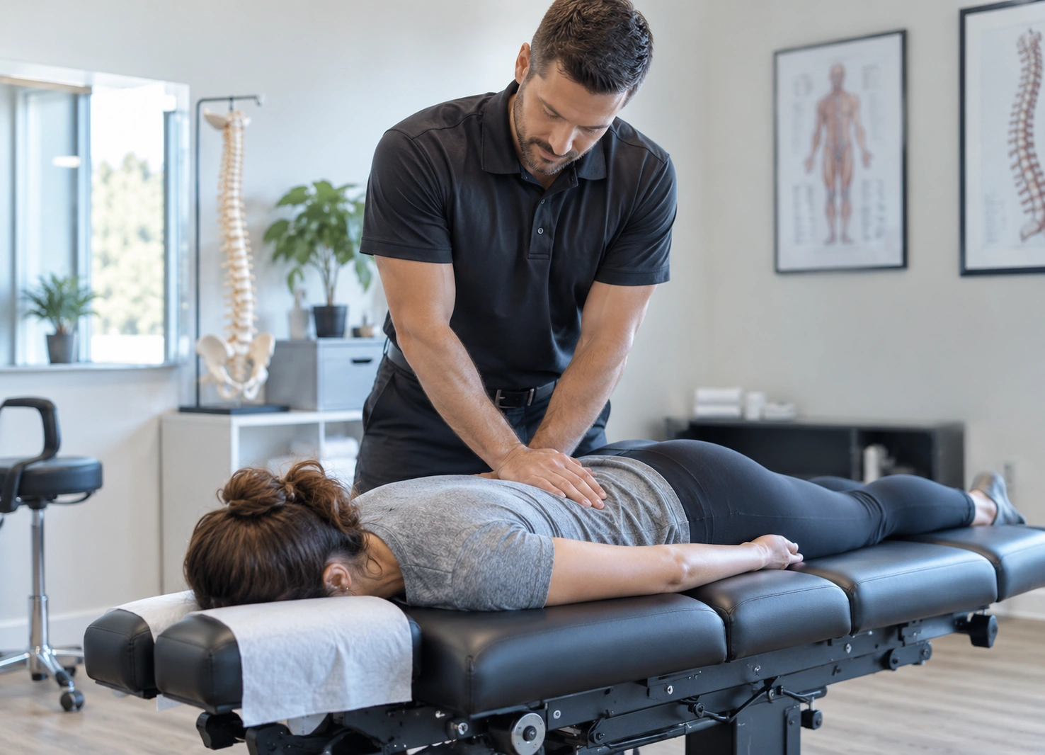 Illustrative image of a chiropractor providing hands-on back care