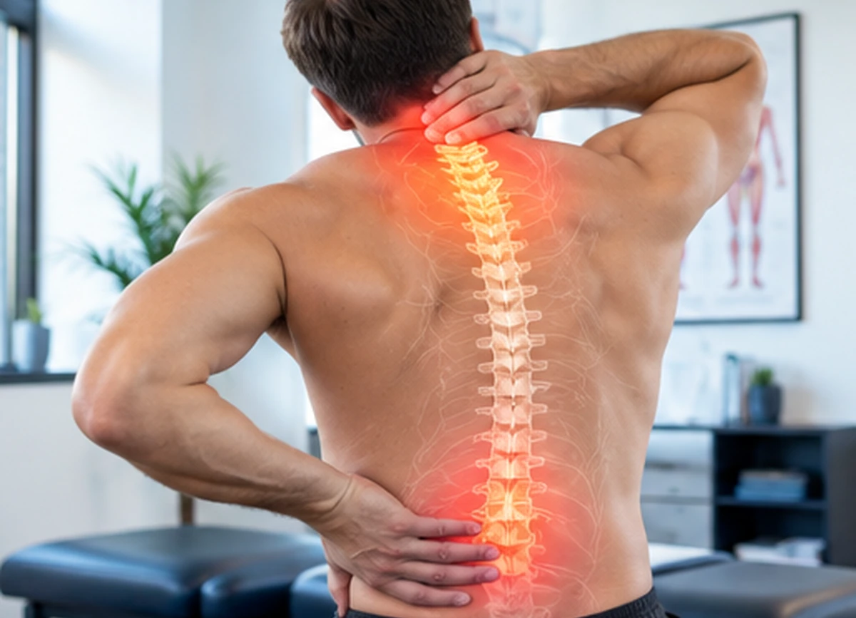 Patient discussing pain and mobility with a chiropractor