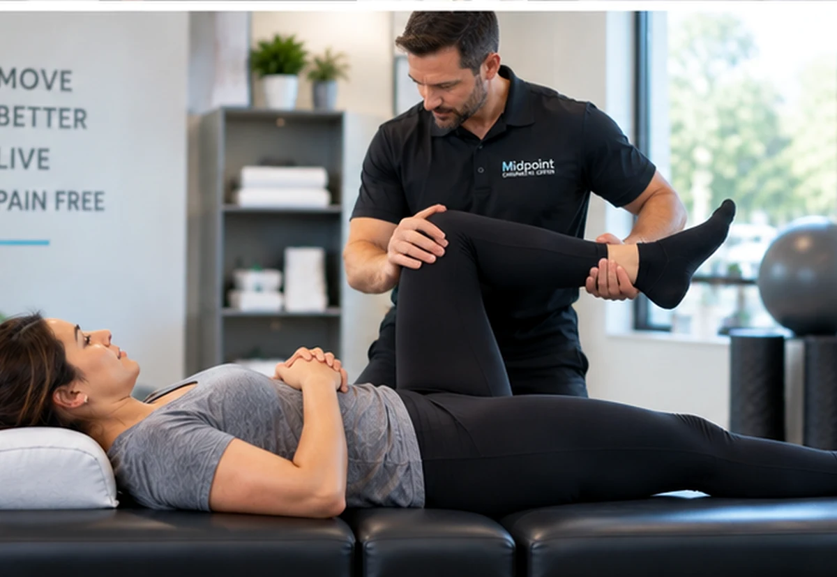 Illustration of a chiropractor providing gentle lower-back care