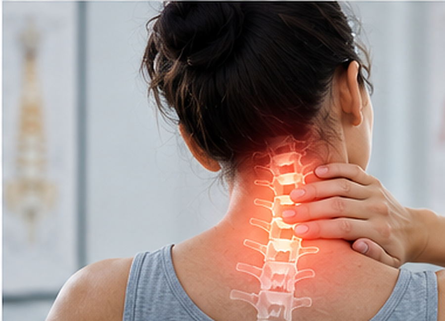 Illustration of neck discomfort following whiplash